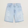 Bermude pentru femei din denim cu efect uzat