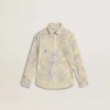 Cămașă din bumbac pentru fete, cu imprimeu floral multicolor