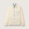 Jachetă de lucru pentru bărbați din denim de culoare nisip deschis