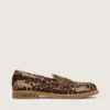 Mocasini Jerry pentru bărbați din piele de ponei cu imprimeu leopard