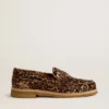 Mocasini Jerry pentru femei din piele de ponei cu imprimeu leopard