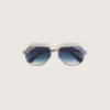 Ochelari de soare Carter în stil aviator, cu lentile albastre și cristale