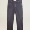 Pantaloni chino pentru bărbați, de culoare albastră, cu efect de uzură