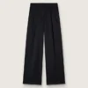 Pantaloni din gabardină de lână neagră pentru femei