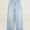 Pantaloni pentru femei din denim cu efect uzat