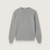 Pulover unisex Golden pentru copii, din tricot cu nervuri gri melanj, cu logo pe spate