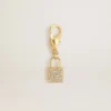 Talisman în formă de lacăt din alamă aurie cu cristale