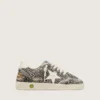 Young Ball Star din piele de ponei cu imprimeu leopard alb-negru și stea din piele crem