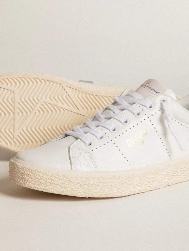 Adidași de tenis pentru femei din piele albă