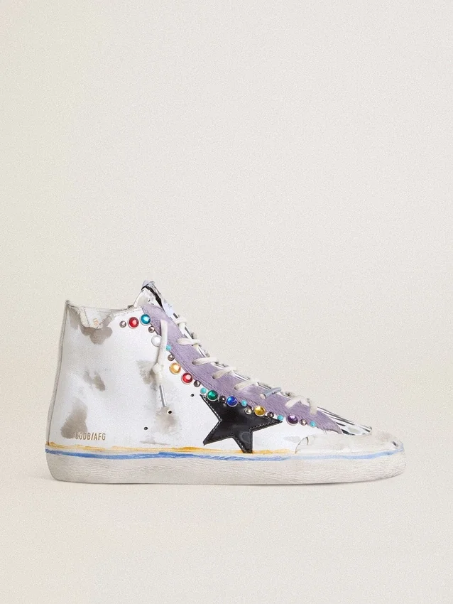 Adidași Francy Penstar LAB pentru femei, cu stea din piele neagră și ținte multicolore