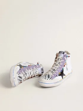 Adidași Francy Penstar LAB pentru femei, cu stea din piele neagră și ținte multicolore