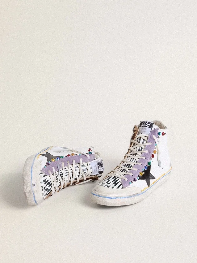 Adidași Francy Penstar LAB pentru femei, cu stea din piele neagră și ținte multicolore
