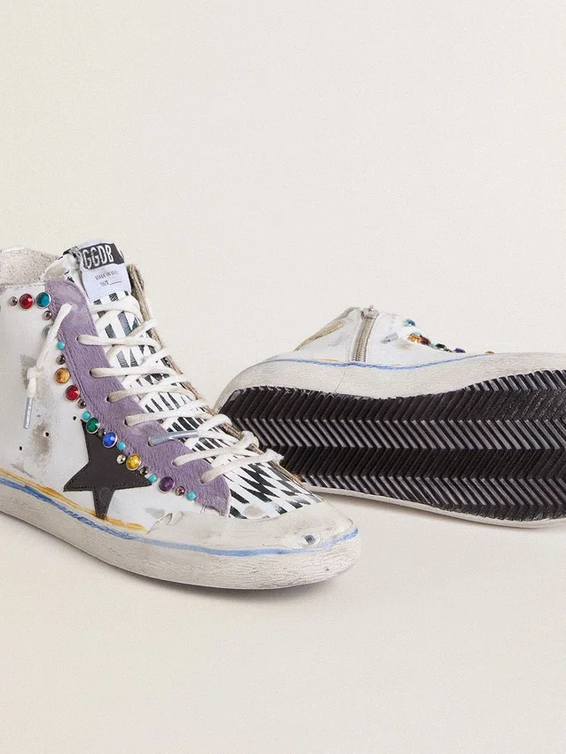 Adidași Francy Penstar LAB pentru femei, cu stea din piele neagră și ținte multicolore