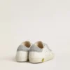 Adidași Junior Old School cu bandă la călcâi și curele cu cristale Swarovski argintii