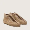 Adidași Mid Star pentru femei din piele de căprioară de culoare caramel, cu stea din nubuc și bandă din piele de căprioară la călcâi