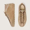 Adidași Mid Star pentru femei din piele de căprioară de culoare caramel, cu stea din nubuc și bandă din piele de căprioară la călcâi