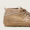Adidași Mid Star pentru femei din piele de căprioară de culoare caramel, cu stea din nubuc și bandă din piele de căprioară la călcâi