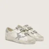 Adidași Old School pentru femei, cu stea argintie cu sclipici și limbă din piele de căprioară gri gheață