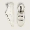 Adidași Old School pentru femei, cu stea argintie cu sclipici și limbă din piele de căprioară gri gheață