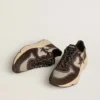Adidași pentru bărbați cu Running Sole din nailon și piele de căprioară, cu stea imprimată și bandă din piele la călcâi