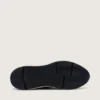 Adidași pentru bărbați cu Running Sole din piele nappa neagră și piele de căprioară, cu o stea albă