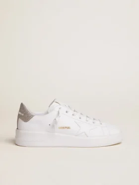 Adidași Purestar pentru femei, cu bandă argintie strălucitoare pe călcâi