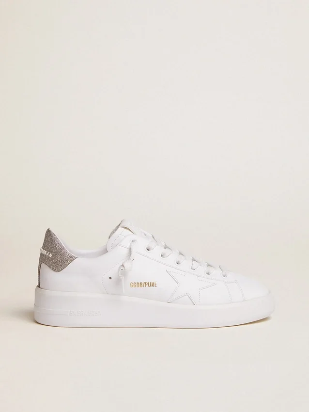 Adidași Purestar pentru femei, cu bandă argintie strălucitoare pe călcâi