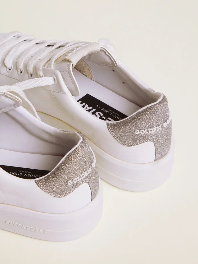 Adidași Purestar pentru femei, cu bandă argintie strălucitoare pe călcâi