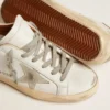Adidași Super-Star pentru femei, cu stea din piele de căprioară și bandă maro la călcâi