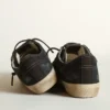 Adidași V-Star din denim albastru-închis, cu stea și vârf din piele neagră