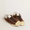 Adidași V-Star LTD pentru bărbați din piele de căprioară maro închis, cu stea ton pe ton