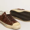 Adidași V-Star LTD pentru bărbați din piele de căprioară maro închis, cu stea ton pe ton