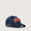 Șapcă de baseball albastru denim cu patch „Golden” din material frotir roșu și alb