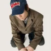 Șapcă de baseball albastru denim cu patch „Golden” din material frotir roșu și alb