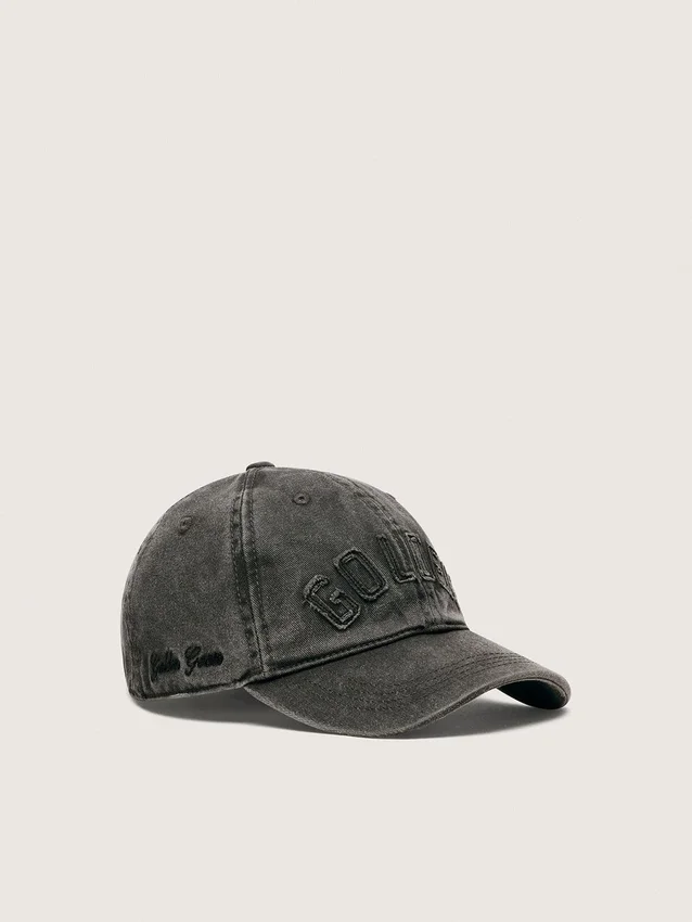 Șapcă de baseball antracit cu patch „Golden” ton pe ton
