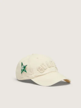 Șapcă de baseball crem cu patch „auriu” ton pe ton și insignă verde în formă de stea