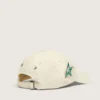 Șapcă de baseball crem cu patch „auriu” ton pe ton și insignă verde în formă de stea