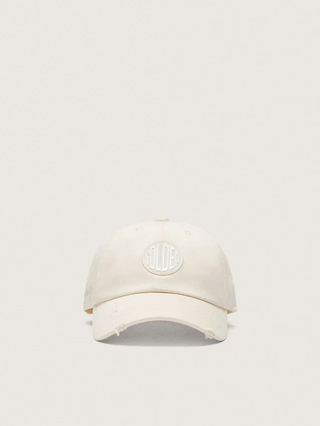 Șapcă de baseball Journey din twill de bumbac alb, cu patch și broderie golden goose