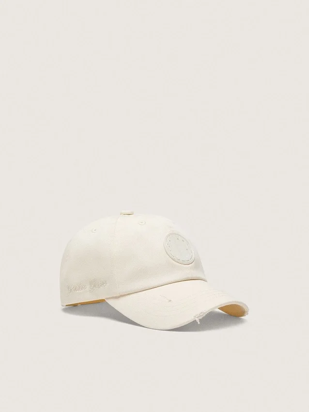 Șapcă de baseball Journey din twill de bumbac alb, cu patch și broderie golden goose