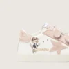 Baby School din piele nappa cu stea din piele de căprioară roz și imprimeu cu mascote