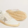 Ball Star cu stea din piele de căprioară gri-gheață și bandă de piele albastră la călcâi
