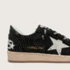 Ball Star din piele de căprioară neagră cu stea albă și cristale Swarovski