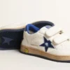 Ball Star Junior cu stea din piele metalizată albastră și bandă la călcâi