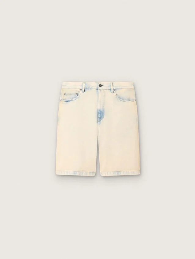 Bermude pentru bărbați din denim de culoare nisip deschis