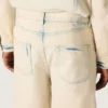 Bermude pentru bărbați din denim de culoare nisip deschis