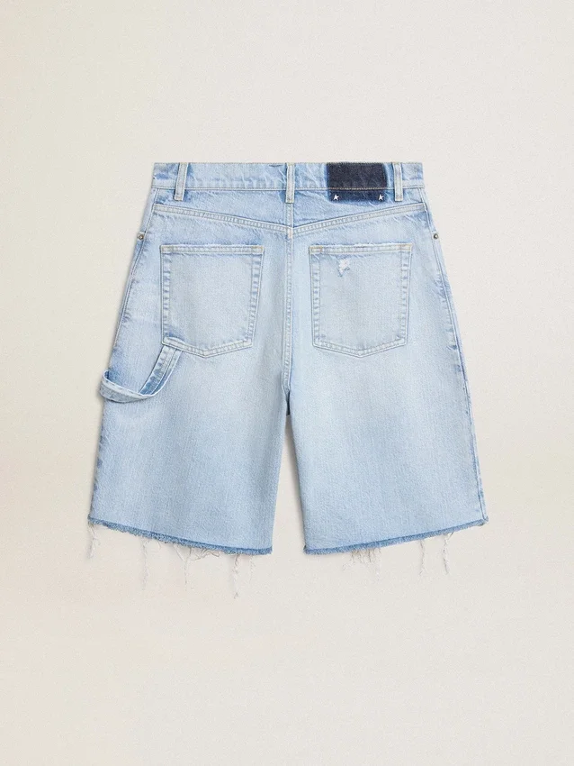 Bermude pentru femei din denim cu efect uzat