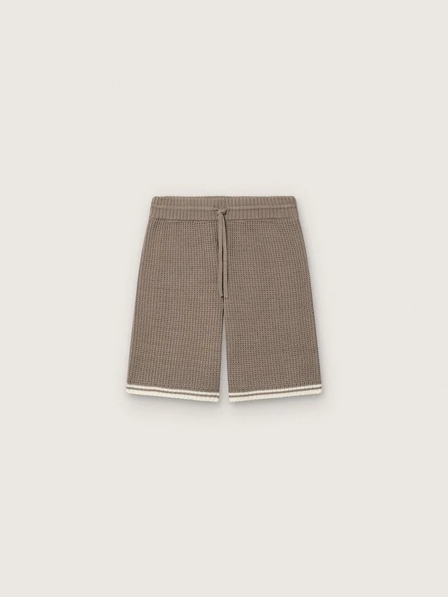 Bermude unisex din tricot gri porumbel