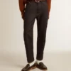 Blugi albastru închis pentru bărbați, din denim cu o singură spălare