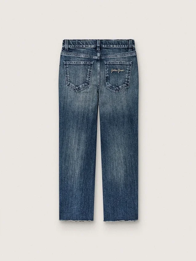 Blugi bootcut pentru fete „Journey” din denim albastru cu strasuri în degrade