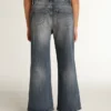 Blugi cu croială largă din denim albastru mediu